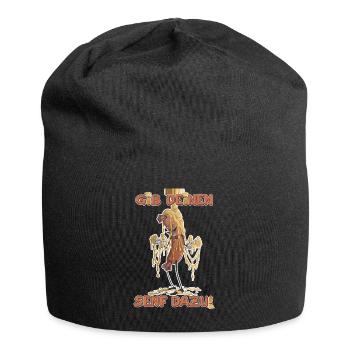 Gib Deinen Senf Dazu - Jersey-Beanie - Schwarz - Vorne