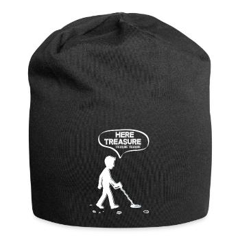 Hier Schatz Schatz Lustiger Sondengänger - Jersey-Beanie - Schwarz - Vorne