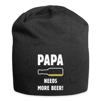 Papa Needs More Beer! (Vater Papi Bier / NEG 2C) - Jersey-Beanie - Schwarz - Vorne