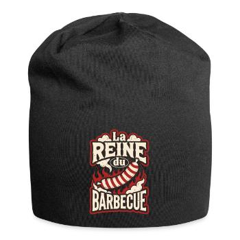Queen of Barbecue: Wurst im Feuer - Jersey-Beanie - Schwarz - Vorne