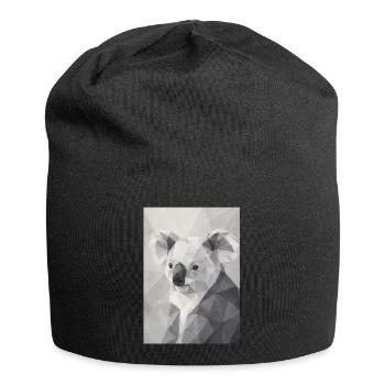 Geometrischer Koala Polygon Art  - Jersey-Beanie - Schwarz - Vorne