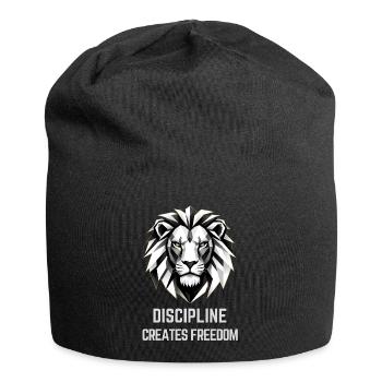 Discipline Creates Freedom Lion - Jersey Beanie - black - Front