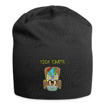 Planet Erde ist krank - Jersey-Beanie - Schwarz - Vorne