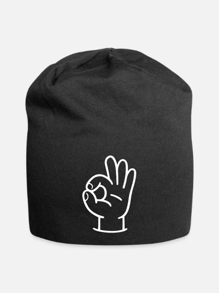 OK Hand - Jersey-Beanie - Schwarz