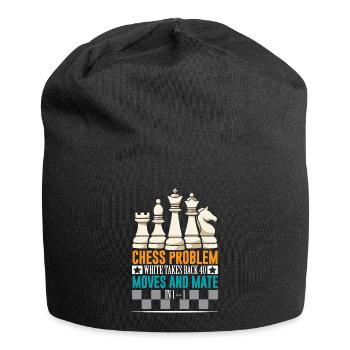 Échiquier des joueurs d’échecs - Bonnet en jersey - noir - Devant