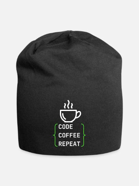 Code Coffee Repeat – Conception IT pour développeurs - Bonnet en jersey - noir