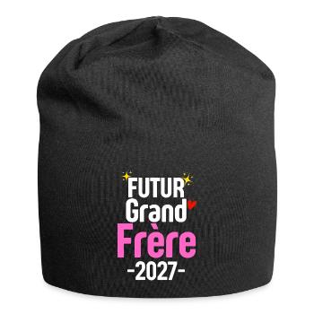 Futur Grand Frère 2027 Sœur Rose - Bonnet en jersey - noir - Devant