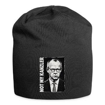 Portrait monochrome dans un style rétro - Bonnet en jersey - noir - Devant