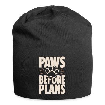 Paws Before Plans Dog Love - Jersey Beanie - black - Front