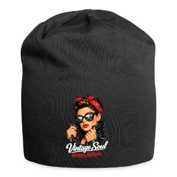 Attitude Soul Moderne Vintage – Pin-Up cool - Bonnet en jersey - noir - Devant