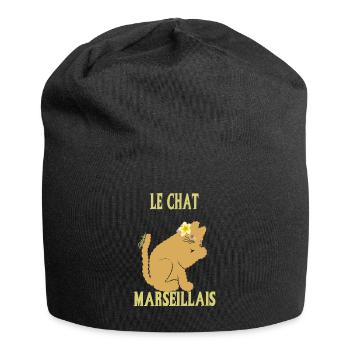 Le Chat Marseillais Floral - Bonnet en jersey - noir - Devant