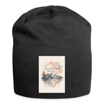 Explorez le paysage montagneux inconnu - Bonnet en jersey - noir - Devant