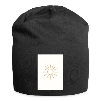 Boho Sonne Minimalistisches Design - Jersey-Beanie - Schwarz - Vorne