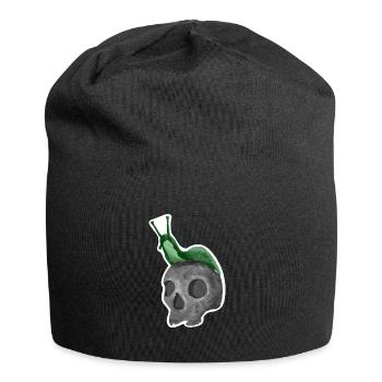 Schädel mit Schnecke - Jersey-Beanie - Schwarz - Vorne