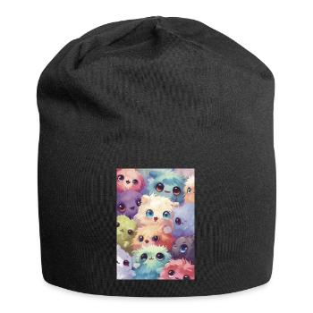 Adorable multicolored plush toys - Jersey Beanie - black - Front