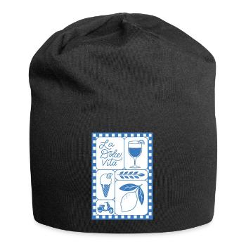 Dolce Vita - Jersey-Beanie - Schwarz - Vorne