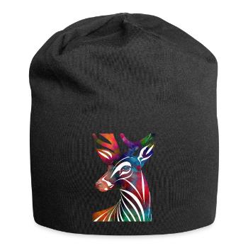 Colorful abstract deer - Jersey Beanie - black - Front