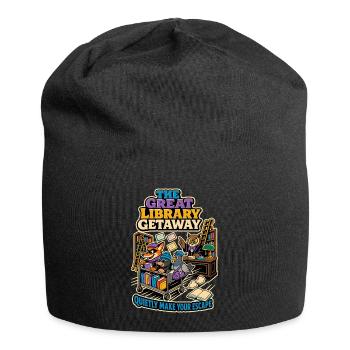 The Great Library Getaway – Books Humor - Jersey Beanie - black - Front