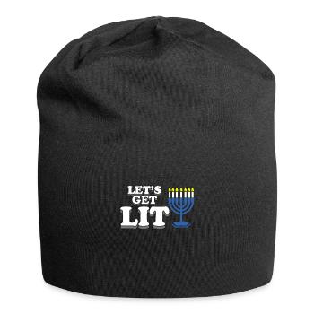 Hanukkah drôle obtenir des vêtements juifs éclairés - Bonnet en jersey - noir - Devant