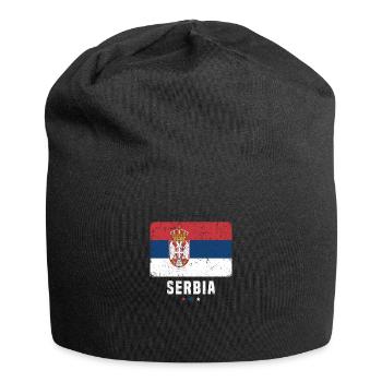 Serbie Drapeau serbe - Bonnet en jersey - noir - Devant