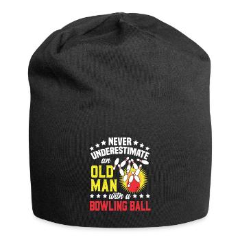 Bowling Old Man Drôle Cadeau d’anniversaire Bowler - Bonnet en jersey - noir - Devant
