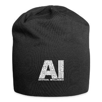 KI Künstliche Intelligenz - Jersey-Beanie - Schwarz - Vorne