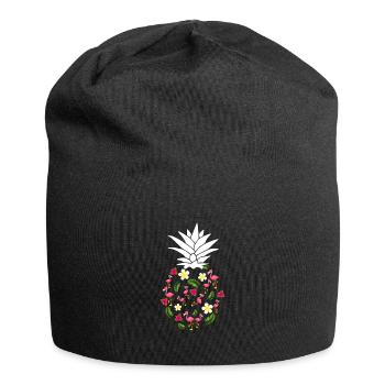 Floral Flamingo Pineapple Tropical - Jersey Beanie - black - Front