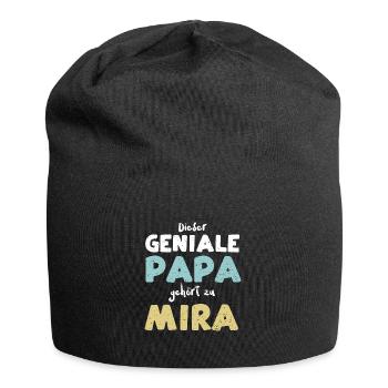 Dieser Geniale Papa Gehört Zu Mira - Jersey-Beanie - Schwarz - Vorne