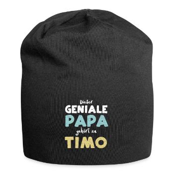 Dieser Geniale Papa Gehört Zu Timo - Jersey-Beanie - Schwarz - Vorne