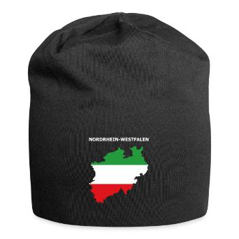 North Rhine-Westphalia flag federal state outline NRW - Jersey Beanie - black - Front