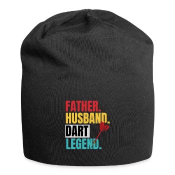 Dad Man Dart Arrow Gift - Jersey Beanie - black - Front