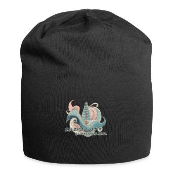 Salzige Luft, glückliches Herz - Jersey-Beanie - Schwarz - Vorne
