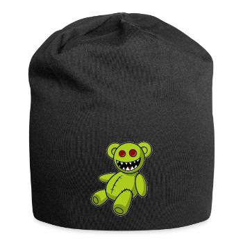 Zombie Teddy - Monster Halloween Bär Liebhaber Fan - Jersey-Beanie - Schwarz - Vorne