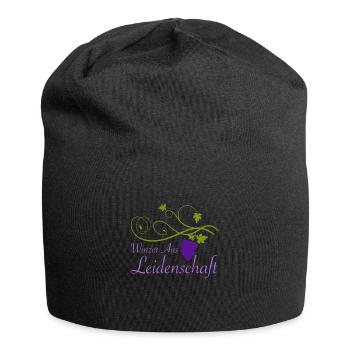 Winzer Wein Weinbauer Rotwein Geschenk - Jersey-Beanie - Schwarz - Vorne