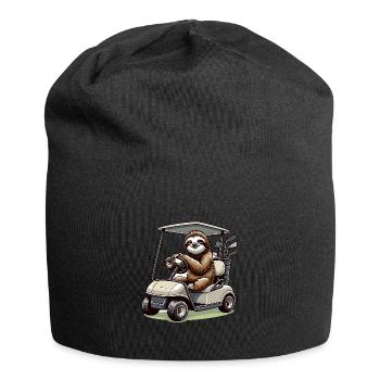 Lustiges Faultier beim Golfen - Jersey-Beanie - Schwarz - Vorne