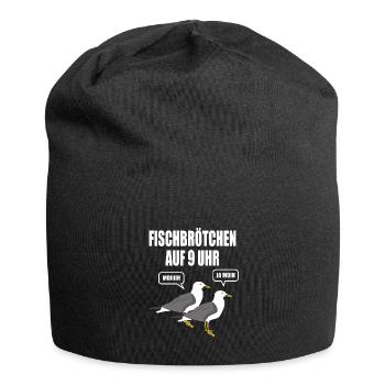 Möwe Fischbrötchen Moin Angeln Hamburg Nordsee See - Jersey-Beanie - Schwarz - Vorne