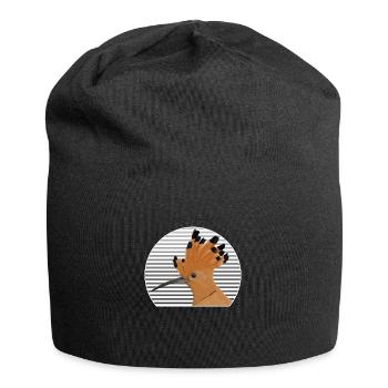 Observateur d'oiseaux amateur d'oiseaux huppe fasciée - Bonnet en jersey - noir - Devant