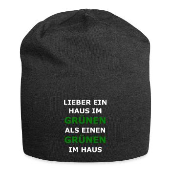 Die Grünen Partei Baerbock Habeck Politik Spruch - Jersey-Beanie - Anthrazit - Vorne