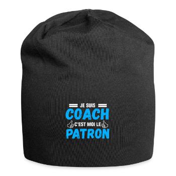 Je suis coach - cadeau coach humour - coach Shirt - Bonnet en jersey - noir - Devant