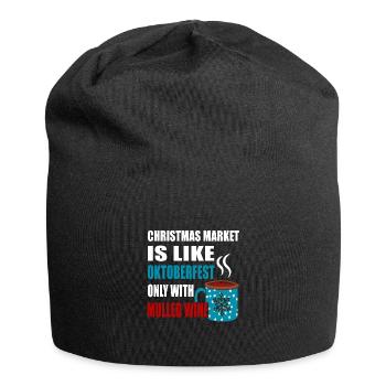 CHRISTMAS MARKET IS LIKE ONLY WITH MULLED WINE - Jersey Beanie - black - Front