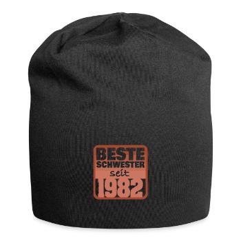 Schwester 1982 - Jersey-Beanie - Schwarz - Vorne