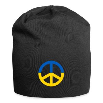 Peace Sign Ukraine - Jersey-Beanie - Schwarz - Vorne