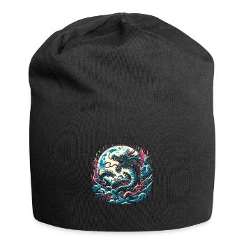 Dragons au clair de lune - Bonnet en jersey - noir - Devant