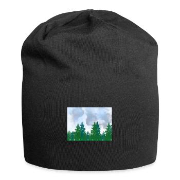 Paysage paysage aquarelle forêt sur un temps nuageux - Bonnet en jersey - noir - Devant