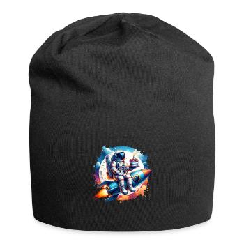 Astronaute fusée anniversaire - Bonnet en jersey - noir - Devant