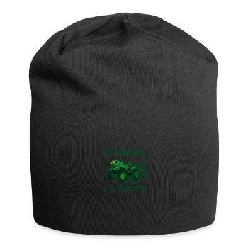 Je peux pas j'ai tracteur - Bonnet en jersey - noir - Devant