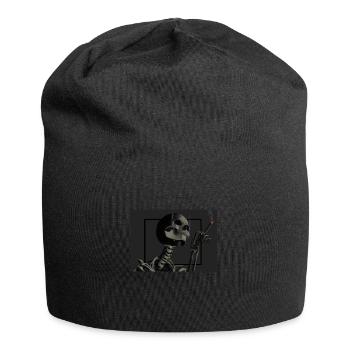 Skeleton smokes cigarettes - Jersey Beanie - black - Front