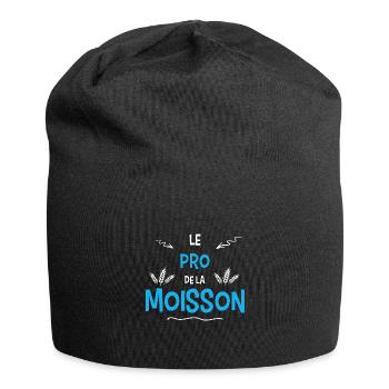 Moisson agriculteur moissonneuse blé cadeau - Bonnet en jersey - noir - Devant