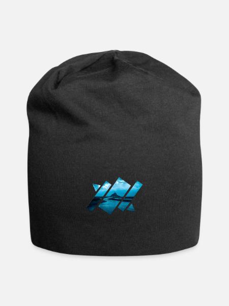 polyscape_blue - Jersey-Beanie - Schwarz