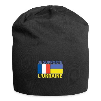 Je supporte l'Ukraine France supporte l'Ukraine - Bonnet en jersey - noir - Devant